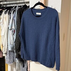 MIH Men's Navy Crewneck Knit Sweater